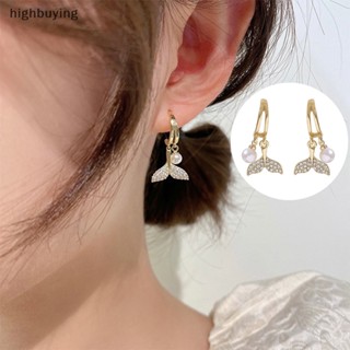 [highbuying] แฟชั่น เพทาย มุก หางปลา ต่างหู สําหรับผู้หญิง งานแต่งงาน เครื่องประดับ ปาร์ตี้ ใหม่ พร้อมส่ง