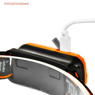 [Initiationdawn] ไฟฉายสวมศีรษะ LED ชาร์จ USB กันน้ํา สําหรับตั้งแคมป์กลางแจ้ง