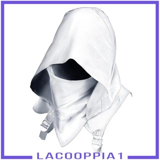 [Lacooppia1] หมวกคลุมหน้า มีฮู้ด สไตล์โกธิค สําหรับการแสดงบนเวที ปาร์ตี้ฮาโลวีน