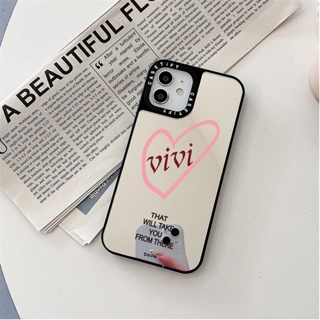 Casetify X VIVI เคสโทรศัพท์มือถือ PC แข็ง กันกระแทก ลายหัวใจ สีเงิน สีดํา สําหรับ iPhone 15 14 13 12 11 Pro MAX IX XS MAX XR 6 6s 7 8 Plus