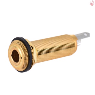 Y-6.35 มม. 1/4 นิ้ว End Pin Endpin Jack Socket Plug Mono Output วัสดุทองแดง สําหรับกีตาร์ไฟฟ้าอะคูสติก