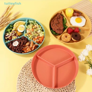 【tuilieyfish】จานแบ่งอาหาร สามช่อง สไตล์ตะวันตก สําหรับอาหาร ผลไม้ สลัด ฟางข้าวสาลี อาหาร ถาดอาหาร ห้องครัว【IH】