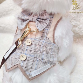 Glitter Pooch Harness ชุดรัดอก สายจูง เสื้อผ้า สุนัข, หมา, แมว, สัตว์เลี้ยง รุ่น Brownies Scotties Gentleman