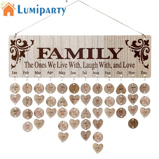 Lumiparty ปฏิทินไม้ แสดงรายการ ครอบครัว วันเกิด ติดตาม ปฏิทิน บอร์ด ที่สําคัญ วันที่ เตือนโล่ ปาร์ตี้