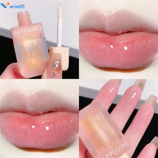 [ใน Srock] Cappuvini Small Ice Cream Bar Lip Protection Oil Water Light Lip Glaze ลิปกลอสลิปสติกนักเรียนหญิงกระจกแก้วลิปกลอส wine011