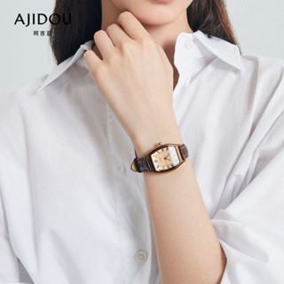 (($Most Popular $) Ajidou นาฬิกาข้อมือ สีน้ําตาล สไตล์อังกฤษ เรโทร เข้ากับทุกการแต่งกาย สําหรับผู้หญิง