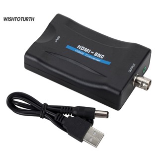 ☼Wt อะแดปเตอร์แปลงสัญญาณวิดีโอ HDMI เป็น BNC PAL NTSC แบบพกพา พร้อมสายเคเบิล