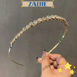 Zaijie24 มงกุฎคริสตัล, มงกุฎเจาะเงา สีทอง สีเงิน พลอยเทียม ที่คาดผม, ที่คาดผมเพชร เรียบง่าย เครื่องประดับผม ที่คาดผมเพชร ผู้หญิง เด็กผู้หญิง