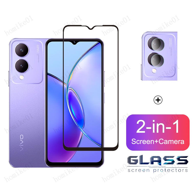 2-in-1 ฟิล์ม Vivo Y17s ฟิล์มกระจก HD ฟิมล์กระจก Vivo Y27 Y36 5G Y35 Y22s Y33s Y21T Y16 Y15s Y15A Y12