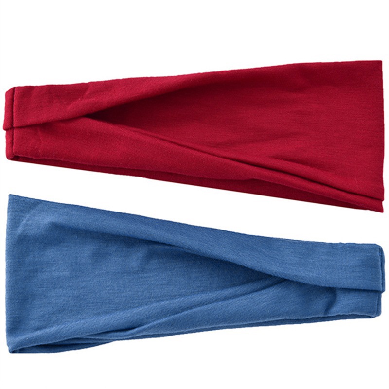 ที่คาดผม ผ้าโพกหัว แบบยืดหยุ่น สีพื้น สไตล์วินเทจ เครื่องประดับ สําหรับผู้หญิง ใส่เล่นโยคะ แต่งหน้า