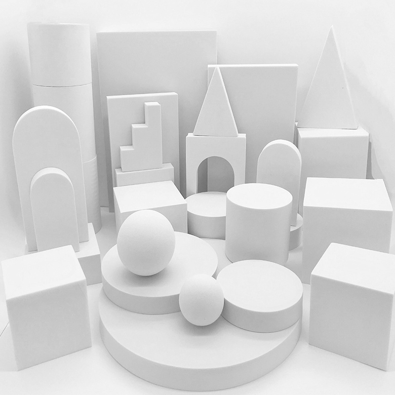 Photo Studio Photography Accessories White 3D Cube Shoot Background Ornaments Jewelry Cosmetics Shoot Posing Props Fotog