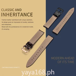 สายนาฬิกาข้อมือหนังแท้ 16 18 19 20 22 มม. กว้าง ผู้ชาย ผู้หญิง แฮนด์เมด สีน้ําตาลเข้ม สีดํา กันน้ํา สายรัดข้อมือ หัวเข็มขัด
