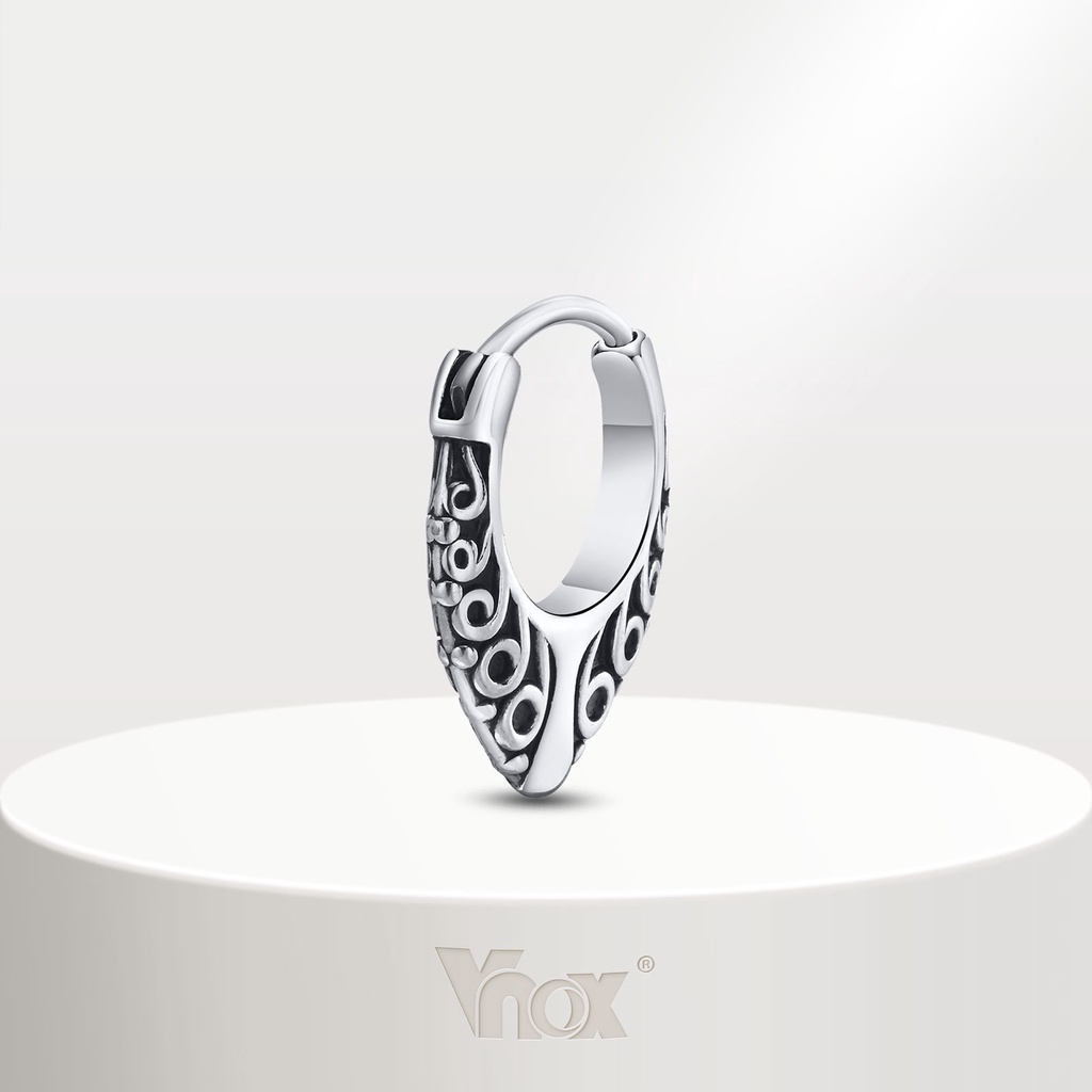 Vnox ผู้ชาย ฮิปฮอป โกธิค ต่างหู, ร็อคพังก์ สเตนเลส ทรงกลม สร้อยข้อมือ ต่างหู สําหรับเครื่องประดับเด็กผู้ชาย