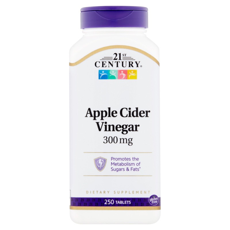 21st Century Apple Cider Vinegar 300 mg. (250เม็ด)🍎 แอปเปิ้ลไซเดอร์