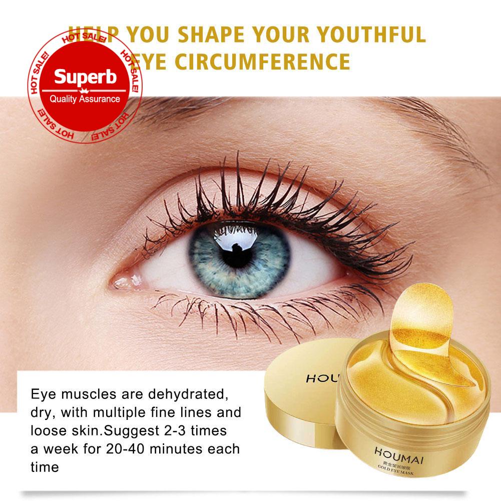 Houmai แผ่นเจลมาสก์บํารุงรอบดวงตา ช่วยลดริ้วรอย L8X1 60 ชิ้น