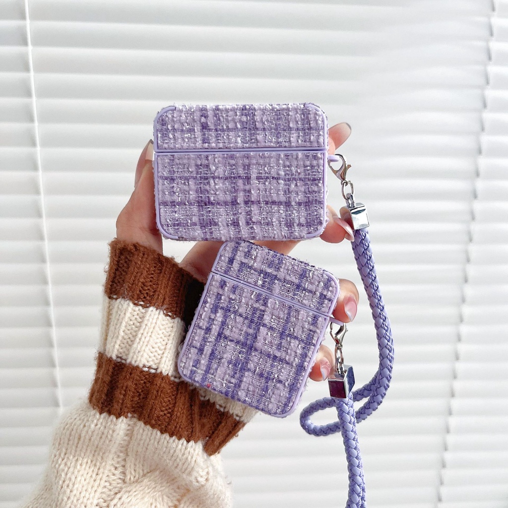 Mango กรณีปลอกสําหรับ AirPods 1 2 3 4 Pro 2 กรณีปลอก Gen 2 3 4 2nd 3rd 4th ผ้า Art ลูกไม้สี่เหลี่ยมผืนผ้า - รูปที่ 3