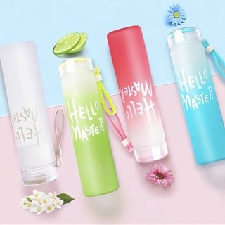 ขวดน้ำ Hello Master กระบอกน้ำแก้ว ใส่ของร้อน-เย็น ขวดน้ำแก้วมีหูหิ้ว แบบพกพา ขวดน้ำ 500ml Drink water bottle
