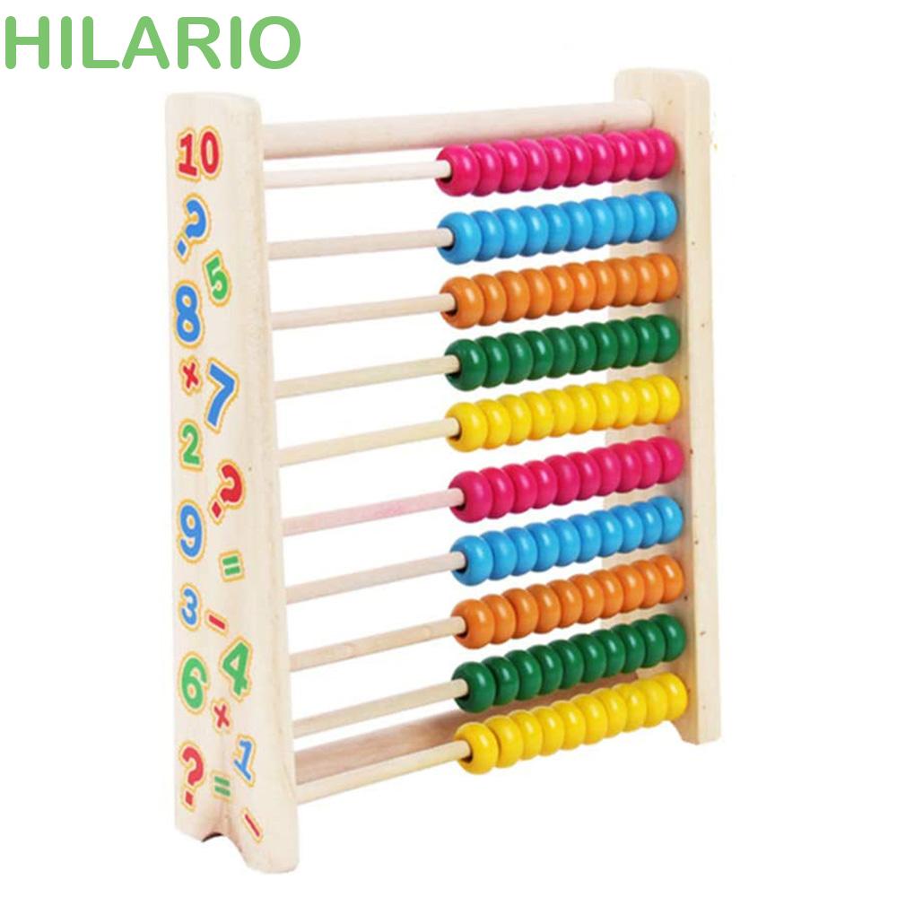 Hilario ของเล่นลูกคิดไม้ นับเลข เสริมการเรียนรู้เด็ก