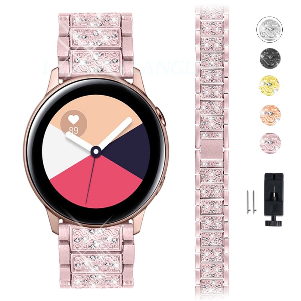 Bling สายนาฬิกาข้อมือ ประดับเพชร 20 มม. 22 มม. แบบเปลี่ยน สําหรับ samsung galaxy watch 3 41 มม. 45 มม. Active2 huawei watch GT4 GT3 GT2 46 มม.