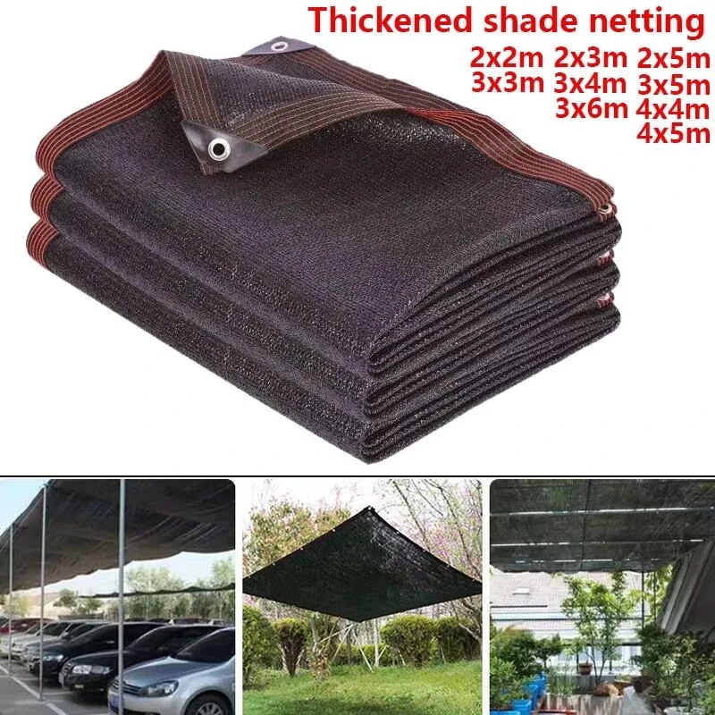 Thickened 12-pin 90% shading rate anti-UV HDPE black shading net outdoor pergola car garage rain she