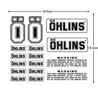 สติกเกอร์ OHLINS กันน้ํา สําหรับติดตกแต่งรถจักรยานยนต์ จํานวน 1 ชุด