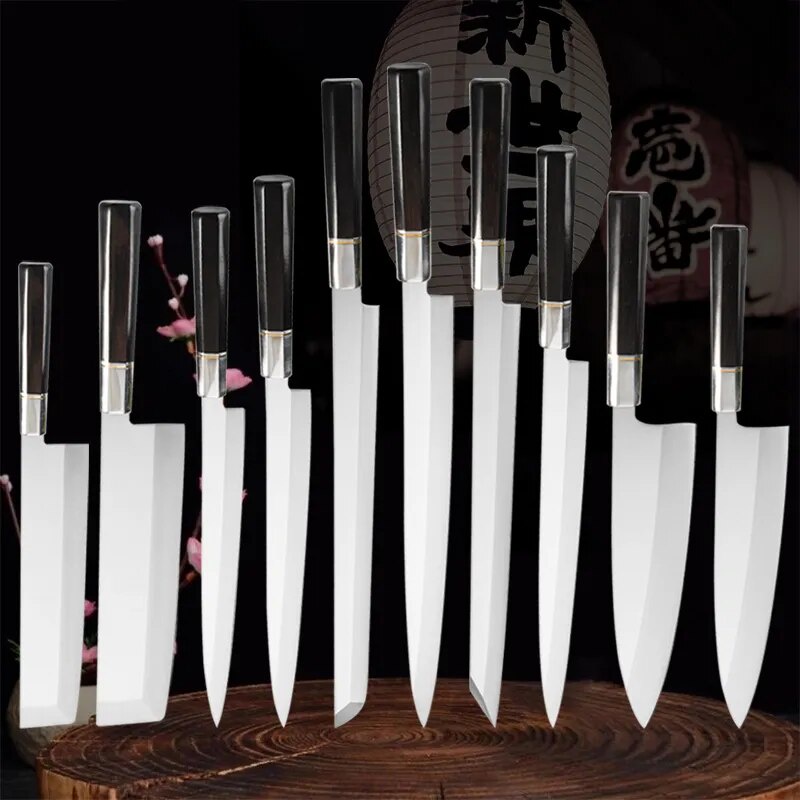 1-10pcs Japanese Salmon Knife High Carbon Stainless Steel Sashimi Sushi Knife Slicing Knife Ebony Ch