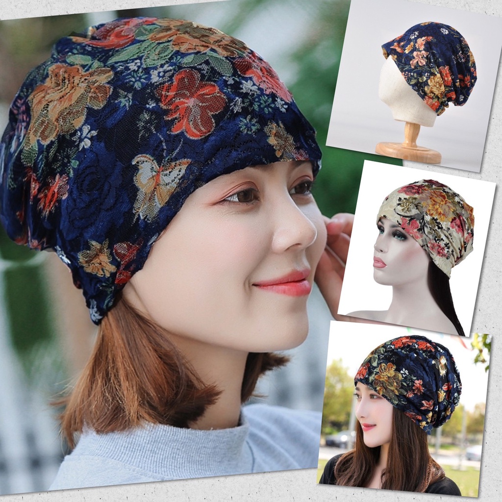 😋 หมวก มะเร็ง ลายดอกไม้ คลุมผม ผ้าโพกหัว หมวกคีโม แฟชั่น ผ้าเนื้อดี ยืดยุ่น ระบายอากาศ หมวกผู้ป่วย เกรดพรีเมี่ยม 😋