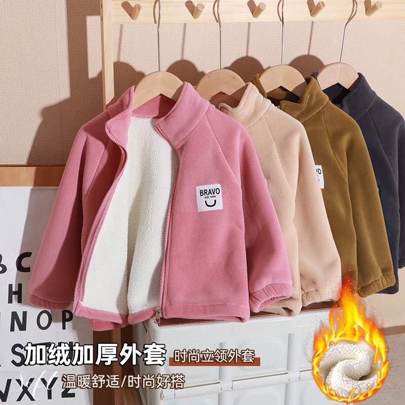 [ML] เสื้อโค้ทแจ็กเก็ต ผ้าฝ้าย ผ้าฟลีซ แบบหนา ขนาดใหญ่ 80-160 ซม. ให้ความอบอุ่น ใส่ข้างนอก เข้าได้กับทุกชุด สําหรับเด็ก