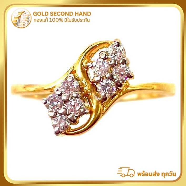แหวนพลอยทองคำแท้ 90% (หนัก 3.1 กรัม  มีใบรับประกันจากทางร้านทอง) R01/11/2023 .16