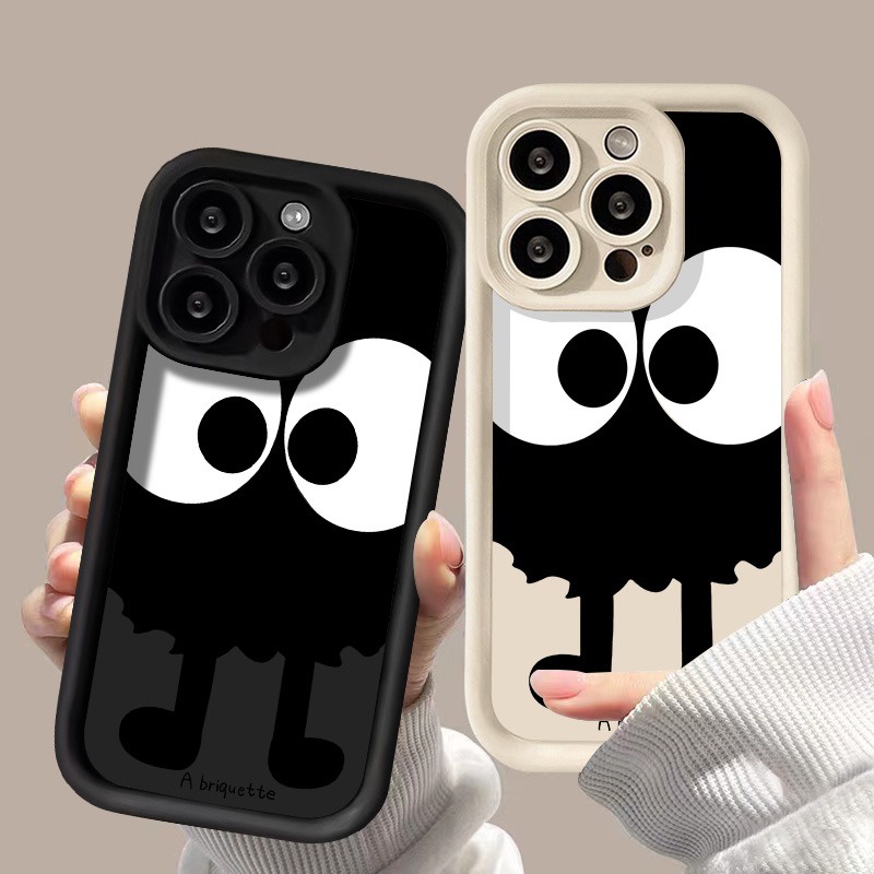 BK+WH-COD Cute For เคสไอโฟน11 เคสโทรศัพท์มือถือซิลิโคนกันกระแทก For iPhone 11 14 15 12 13 Pro Max 7 8 Plus XS Max Case