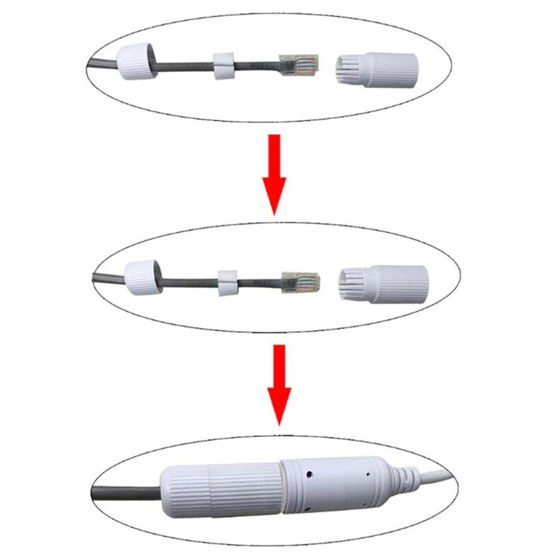 โมดูลกล้องวงจรปิด POE IP PCB 11 คอร์ RJ45 DC ตัวเมีย กันน้ํา พร้อม 4/5(+) 7/8(-) THK2