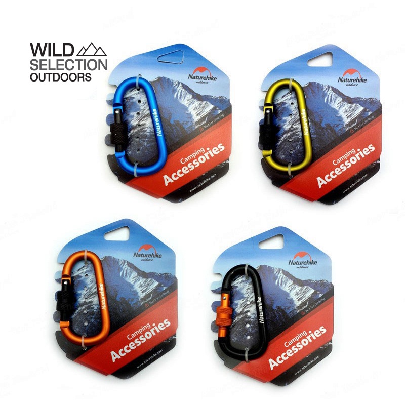 คาราบิเนอร์ ตะขอเกี่ยว ขนาด 8cm d-type multifunctional hang buckle with lock NH15A008-D