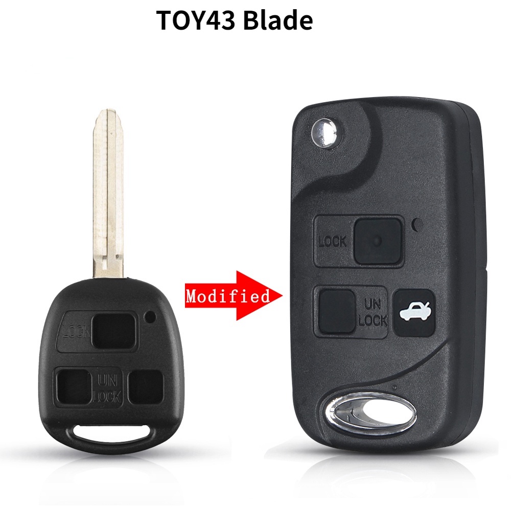 สําหรับ Toyota Camry Rav4 Corolla Prado Yaris Cruiser Land สําหรับ Lexus Toy43 Toy47 Toy48 รถ Flip Key Case Shell 2/3 ปุ่ม - รูปที่ 3