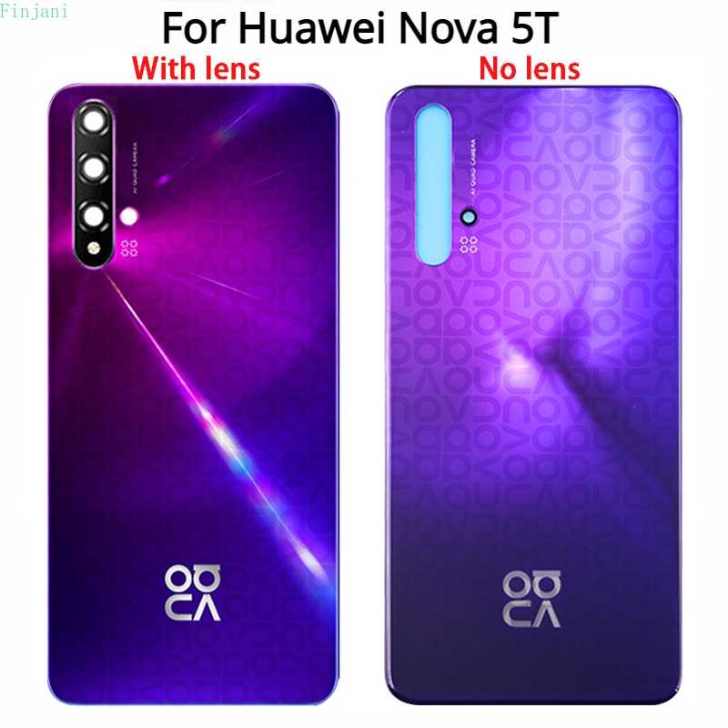 ใหม่ ฝาครอบแบตเตอรี่ด้านหลัง พร้อมกาวเลนส์ แบบเปลี่ยน สําหรับ Huawei Nova 5T Nova 5T