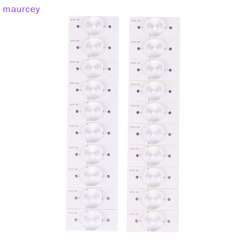 Maurcey ลูกปัดโคมไฟแบ็คไลท์ LED 3V 6V พร้อมเลนส์ออปติคอล 10 ชิ้น
