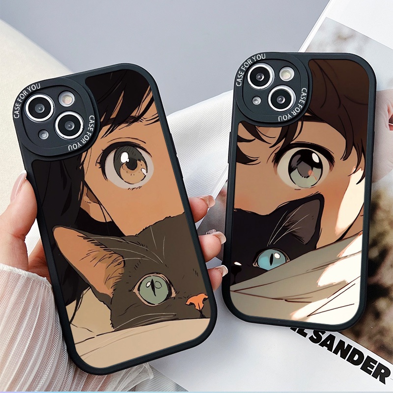 เคสโทรศัพท์มือถือ แบบนิ่ม พิมพ์ลายแมว สําหรับ iPhone 15 14 13 12 11 Pro XS Max X XR 8 7 6 6s Plus | Xmd P060