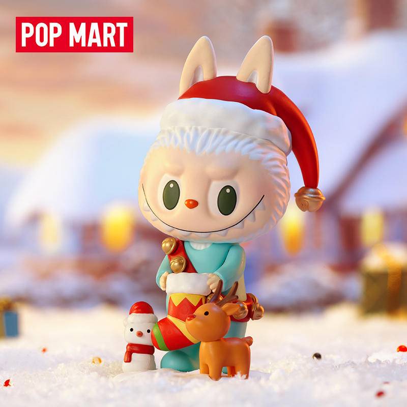 ตุ๊กตาฟิกเกอร์ Popmart Popmart Genuine THE MONSTERS LABUBU Together Christmas Series ของเล่นสําหรับเด็ก