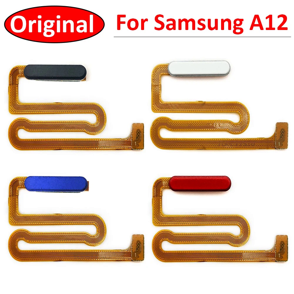 ใหม่สําหรับ Samsung Galaxy A12 A125 A125F ปุ่มบ้านเซ็นเซอร์ลายนิ้วมือ Flex พร้อมปุ่ม Power Key Flex สาย