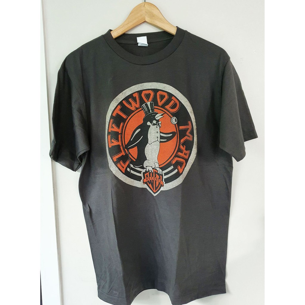 คลาสสิก HT9H /เสื้อยืด Fleetwood Mac T-shirt! เสื้อยืดคอกลมผ้าฝ้าย   หมาป่า     สตรีท