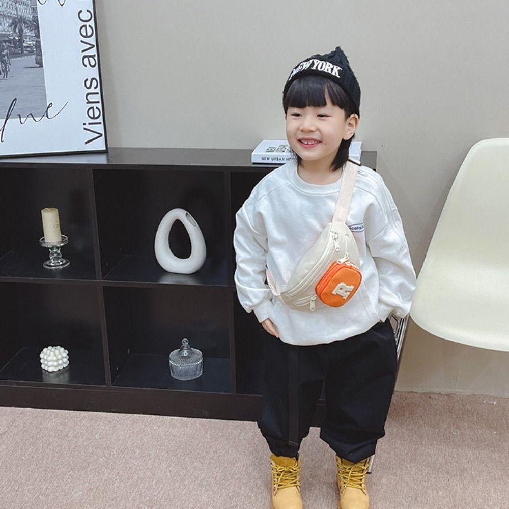 UUMIR  กระเป๋าเด็ก, กระเป๋าคาดหน้าอกหลายชั้นน้ําหนักเบา, กระเป๋า Messenger ความจุขนาดใหญ่ผ้าใบ