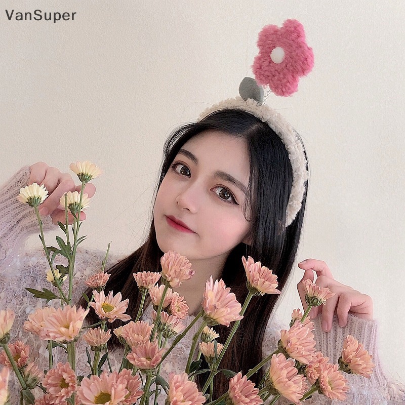 Vansuper ที่คาดผม ผ้ากํามะหยี่ขนนิ่ม ลายดอกไม้ สีแดง เครื่องประดับผม สําหรับเด็กผู้หญิง ปาร์ตี้วันเกิด ขายดี