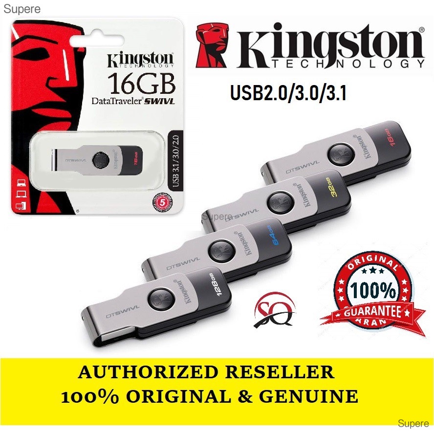 Kingston 3.1 แฟลชไดรฟ์ปากกา 16GB 32GB 64GB 128GB ของแท้ USB