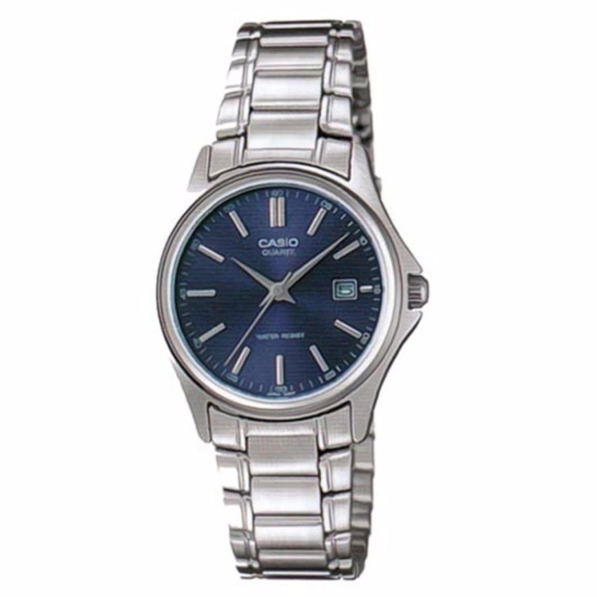 Hot sell!Casio นาฬิกาข้อมือผู้หญิง สายสแตนเลส รุ่น LTP-1183A-2A -Silver/Blue รับประกันศูนย์ 1 ปี ของแท้