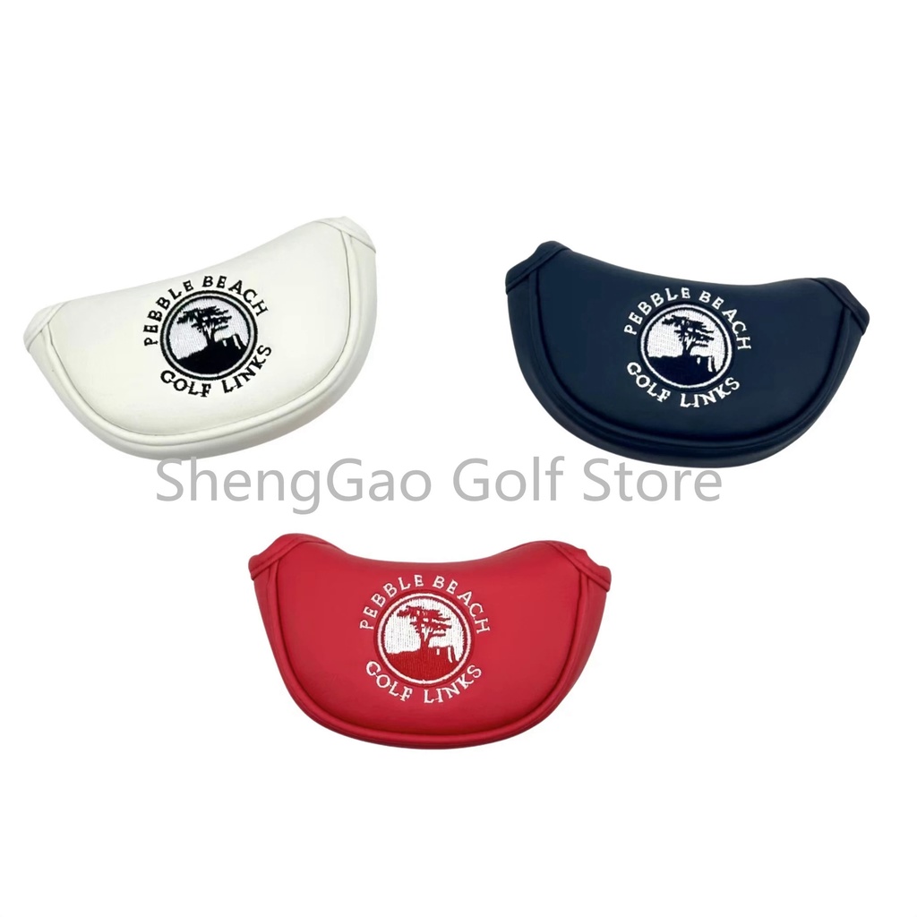Small Tree Pattern Golf Putter Cover PU Leather Golf Mid Mallet Putter Club Head Cover with Magnetic Closure