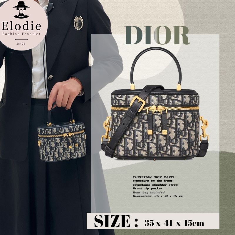 ดิออร์ Dior Small CD SIGNATURE VANITY Bag กระเป๋าเครื่องสำอางสุภาพสตรี