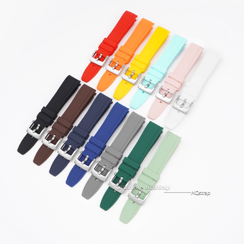 สายนาฬิกาข้อมือ ยางซิลิโคน ทรงโค้ง กันน้ํา แบบเปลี่ยน 20 มม. 22 มม. สําหรับ Swatch Watch Band ผู้ชาย ผู้หญิง