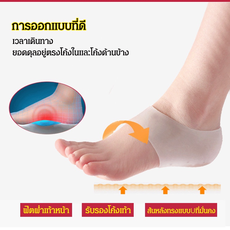 💕ท้องถิ่น💕 หน้ารองเท้าเพิ่มความสูงในรูปแบบใสแบบไม่มีสายรัด แผ่นรองเท้าเพิ่มความสูงสะท้อนธรรมชาติที่เหมาะกับเท้า