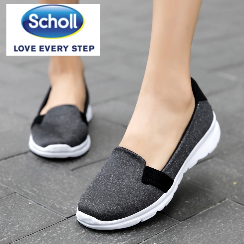 Scholl รองเท้ากีฬา รองเท้าผ้าใบ ส้นแบน สไตล์เกาหลี สําหรับผู้หญิง