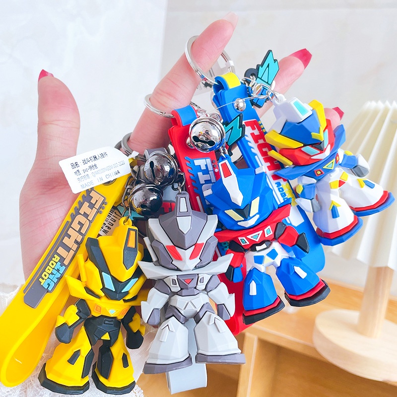 Transformers Optimus Prime Bumblebee GUNDAM Megatron พวงกุญแจตุ๊กตาสามมิติ กระเป๋าเป้สะพายหลัง จี้หุ่นยนต์ ของเล่นสําหรับเด็ก