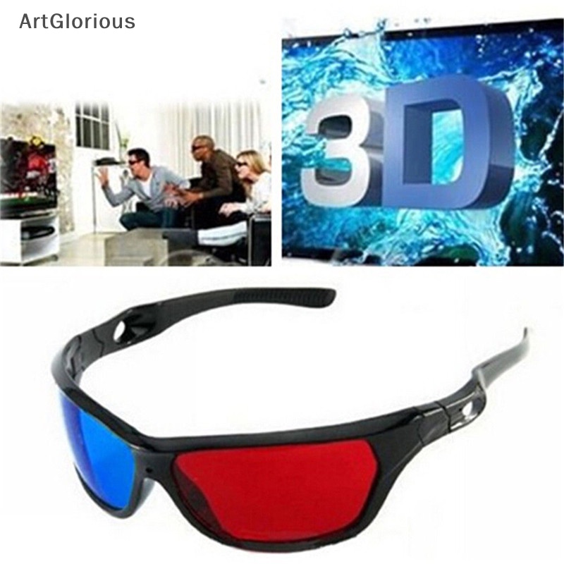 แว่นตา 3 มิติ สีแดง สีฟ้า สีดํา สําหรับดูหนัง ทีวี DVD เกม N
